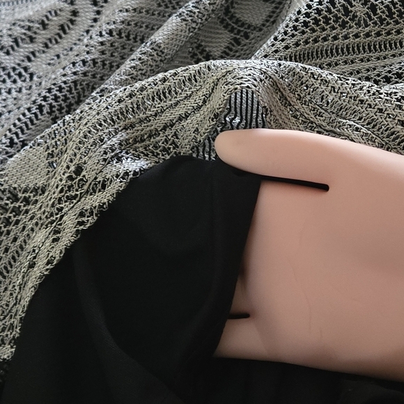 Vtg Y2K AGB Byer California Women's L Silver Lace Overlay Top w/ Black Tank USA - Picture 10 of 15